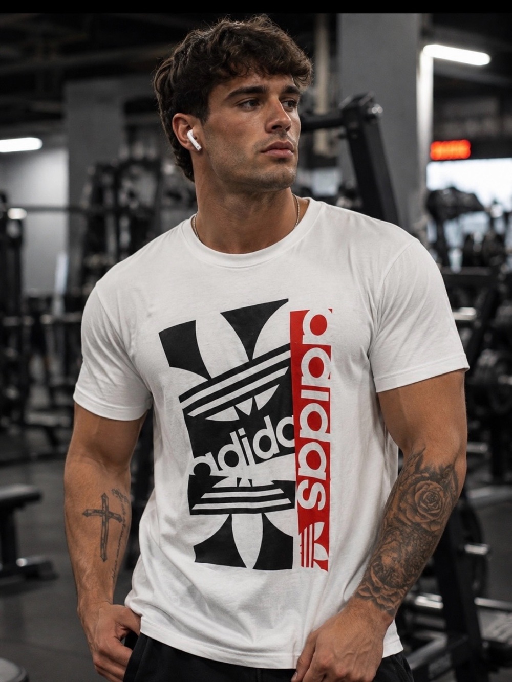 NWT Adidas Men’s White Logo Tee Size Large